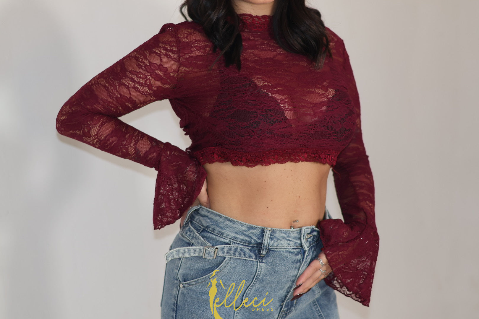CAMICIA LACE CROP