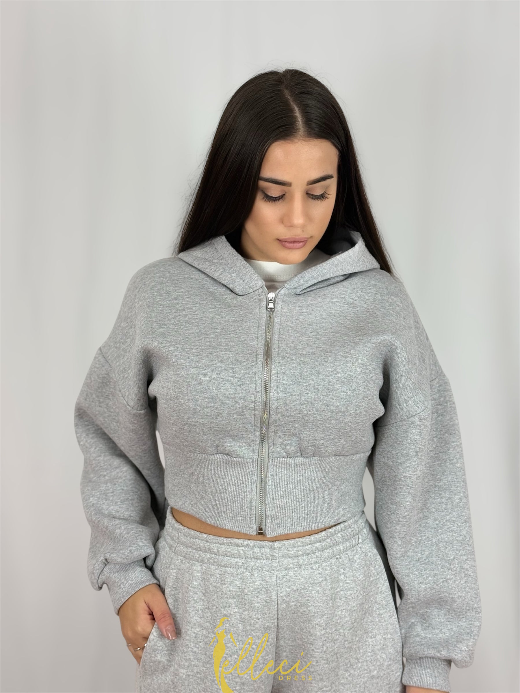 FELPA TUTA CROP DIAMANTE