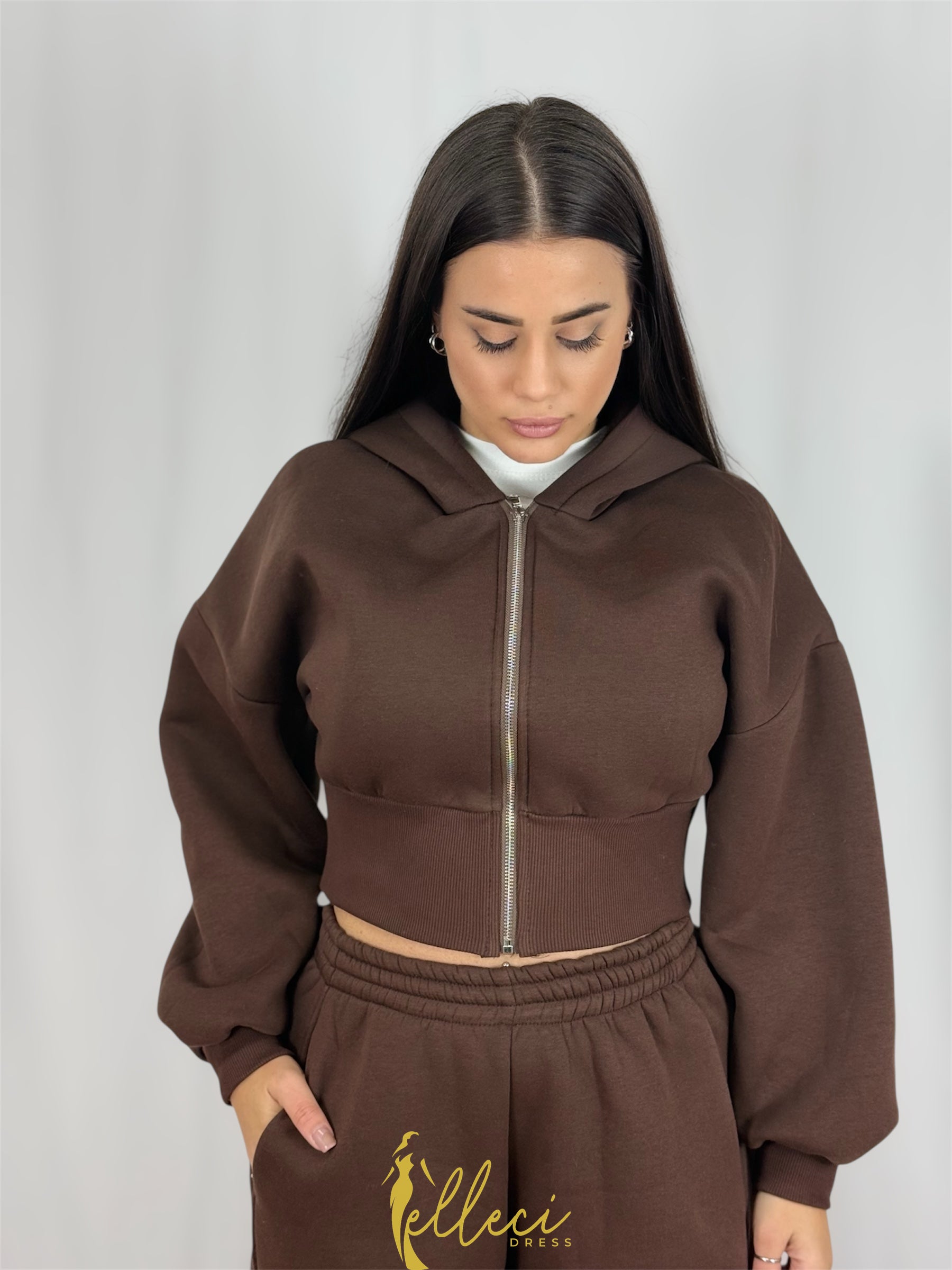 FELPA TUTA CROP DIAMANTE